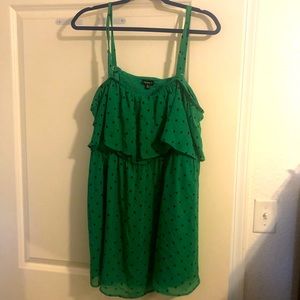 4X Ruffle Dotted Chiffon Tank